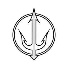 trident logo design poseidon spear sea ocean weapo