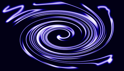 abstract blue spiral art in dark black background