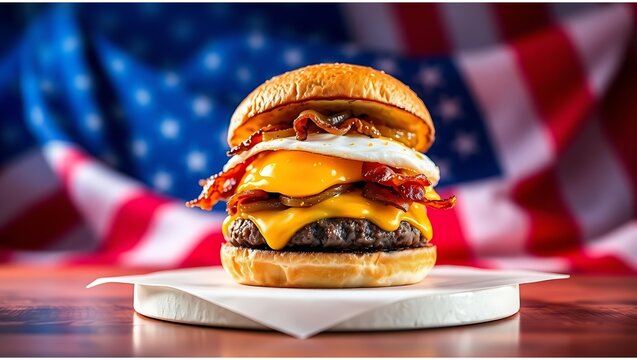 american football fan with american flag