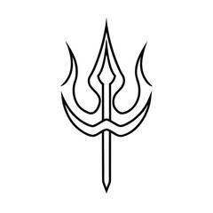 trident logo design poseidon spear sea ocean weapo