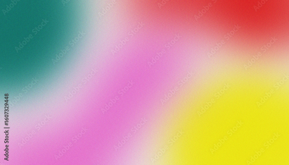 Poster abstract unique grainy dark green, pink and orange colorful gradient background with soft noise text