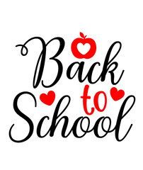 Back To School typography clip art design on plain white transparent isolated background for card, shirt, hoodie, sweatshirt, apparel, tag, mug, icon, poster or badge