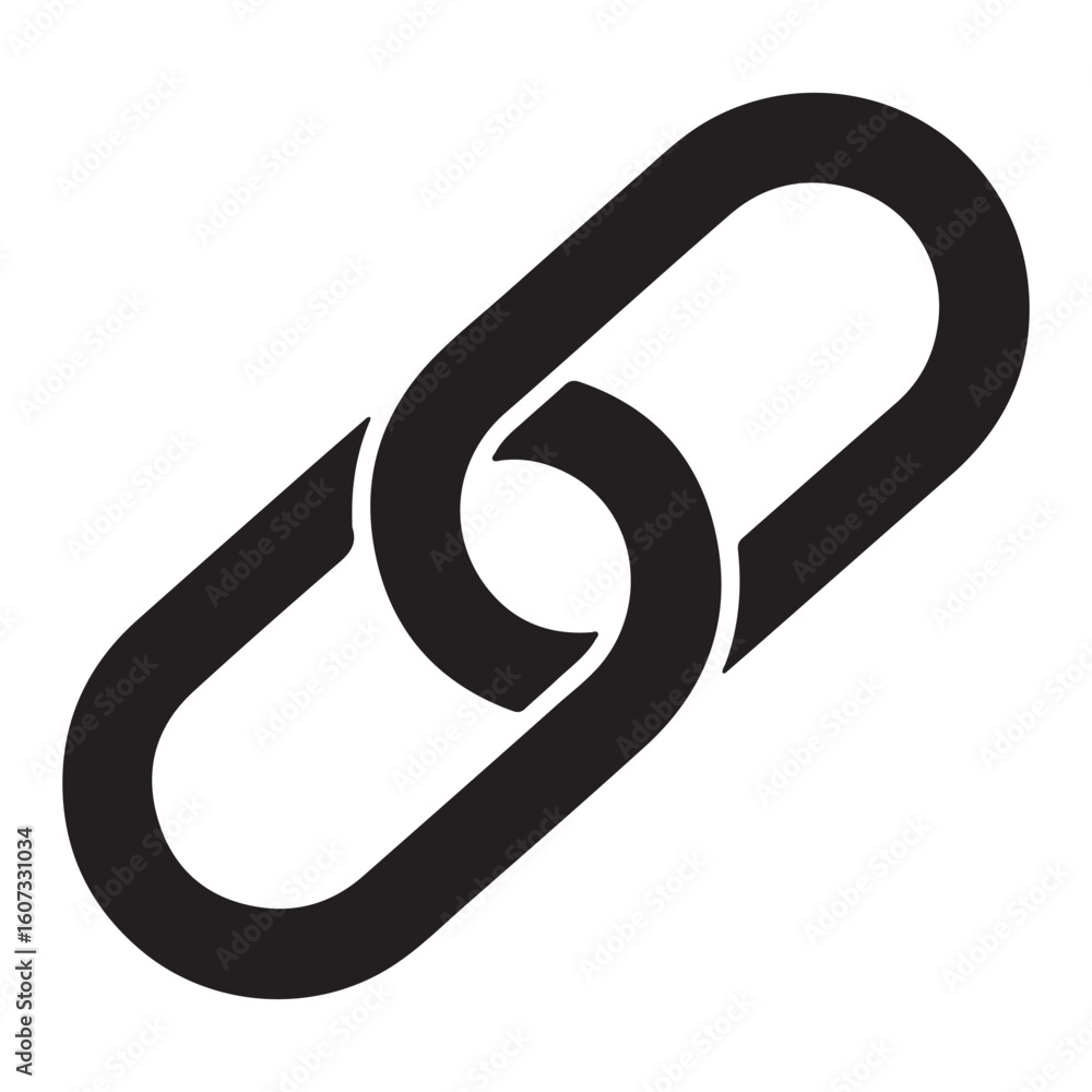 Poster interlocked connection two oval chain links intertwined for strength and unity symbolizing teamwork 