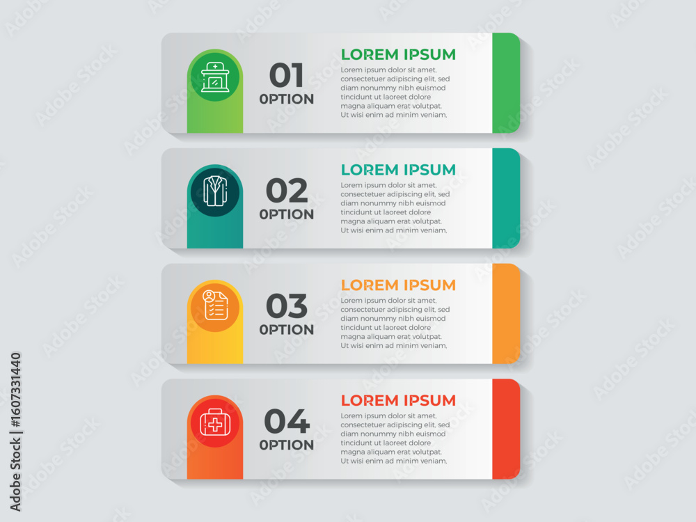 Poster timeline infographic design element and number options. business concept with 4 steps. can be used f