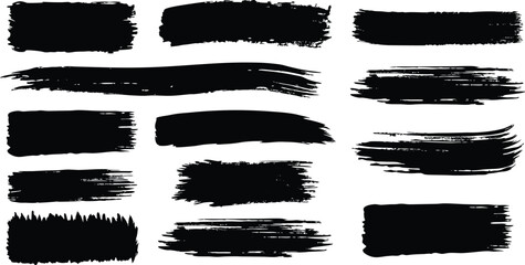 Abstract Brush Stroke 17 – Vector Ink Brush Element for Graphic Design