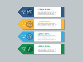 Timeline infographic template. 4 Step timeline journey, calendar Flat simple infographics design template. presentation graph. Business concept with 4 options, vector illustration.