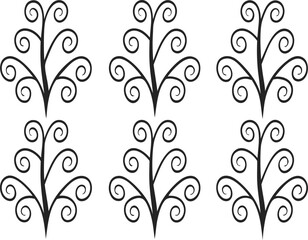 Obraz premium Black abstract patterns bundle resembling abstract forms