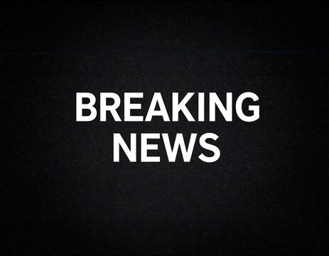 Breaking news headline on dark background