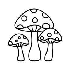 whimsical forest mushrooms coloring page design