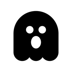 Fototapeta premium Scared ghost icon, solid fill symbol for halloween or gaming character