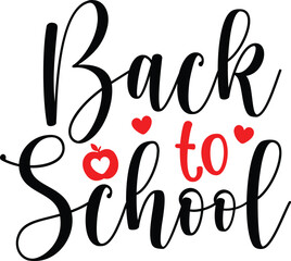 Back To School typography clip art design on plain white transparent isolated background for card, shirt, hoodie, sweatshirt, apparel, tag, mug, icon, poster or badge