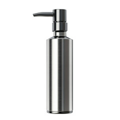 Obraz premium Stainless steel soap dispenser with pump on transparent background