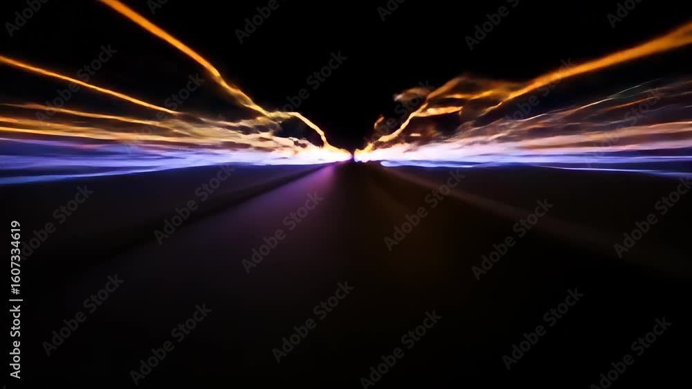 Fototapete abstract data stream visualization with dynamic light trails and energy flow