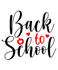 Back To School typography clip art design on plain white transparent isolated background for card, shirt, hoodie, sweatshirt, apparel, tag, mug, icon, poster or badge