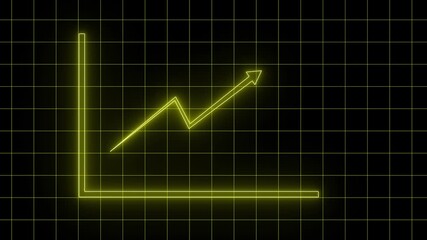 Stock market graph resembling a green heartbeat pulse on a black background, illustrating finance and medical technology - Powered by Adobe