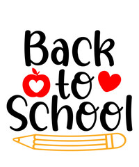 Back To School typography clip art design on plain white transparent isolated background for card, shirt, hoodie, sweatshirt, apparel, tag, mug, icon, poster or badge