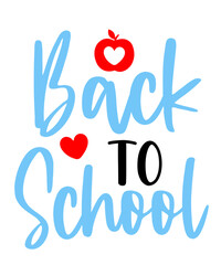 Back To School typography clip art design on plain white transparent isolated background for card, shirt, hoodie, sweatshirt, apparel, tag, mug, icon, poster or badge