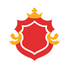 Royal Badge with Baroque Curves on White