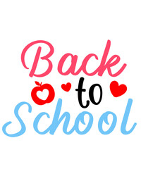 Back To School typography clip art design on plain white transparent isolated background for card, shirt, hoodie, sweatshirt, apparel, tag, mug, icon, poster or badge