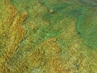 Lake Garda as a background photographed from the air with a drone