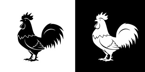 Cartoon Chicken Character in Flat Style
