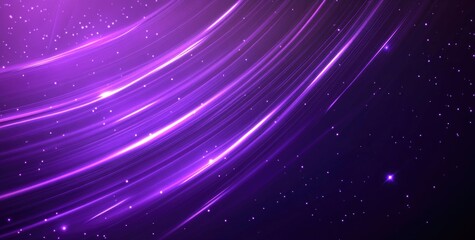 Abstract purple background with glowing lines and speckles