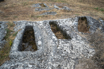 Tombes, Site archéologique, Le Sabel, Les Costes Gozon, Aveyron, 12, France