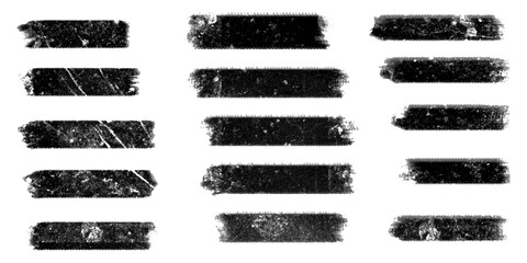 Grunge frame and ink brush border set with black brush strokes stains vector texture alphabet design .hand drawn freehand vector elements for splotchy brush stroke set black grunge line background .