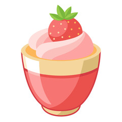 ice cream with strawberry