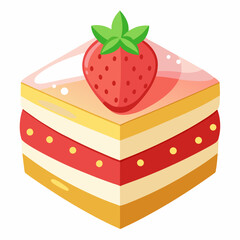 strawberry cake with cream