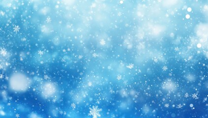 Obraz premium Winter snowfall, light blue backdrop