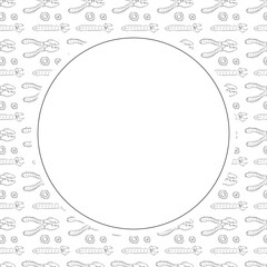 construction frame. doodle construction tool circle frame. hand drawn construction frame background. construction tool background