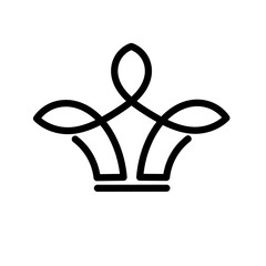 royal crown icon. crown logo line illustration. simple crown logo design isolated on white background