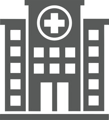 Obraz premium Hospital Building Medical Cross Silhouette Icon