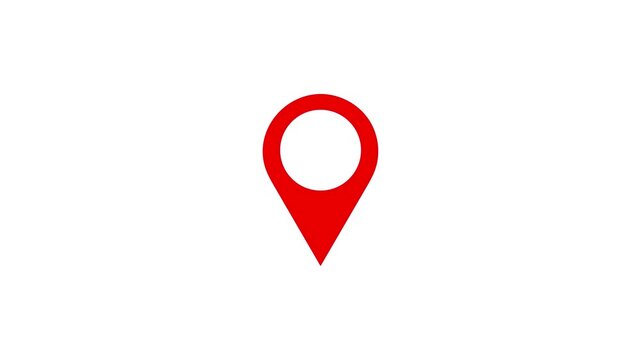 Simple, clean, and modern red location pin icon, perfect for maps, navigation apps, websites, and more.