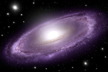 Fototapeta premium Purple and White Spiral Galaxy in Dark Space