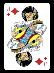 Jack of Diamonds playing card - Classic design.