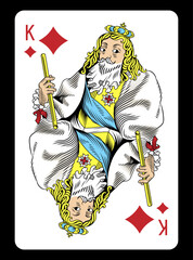 King of Diamonds playing card - Classic design.