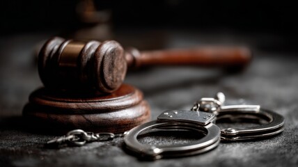 The gavel and handcuffs of justice