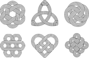Celtic knotwork designs abstract patterns vector