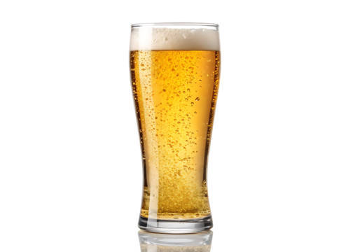 beer drink lager glass  isolated on white background PNG, AI GENERATED - Powered by Adobe