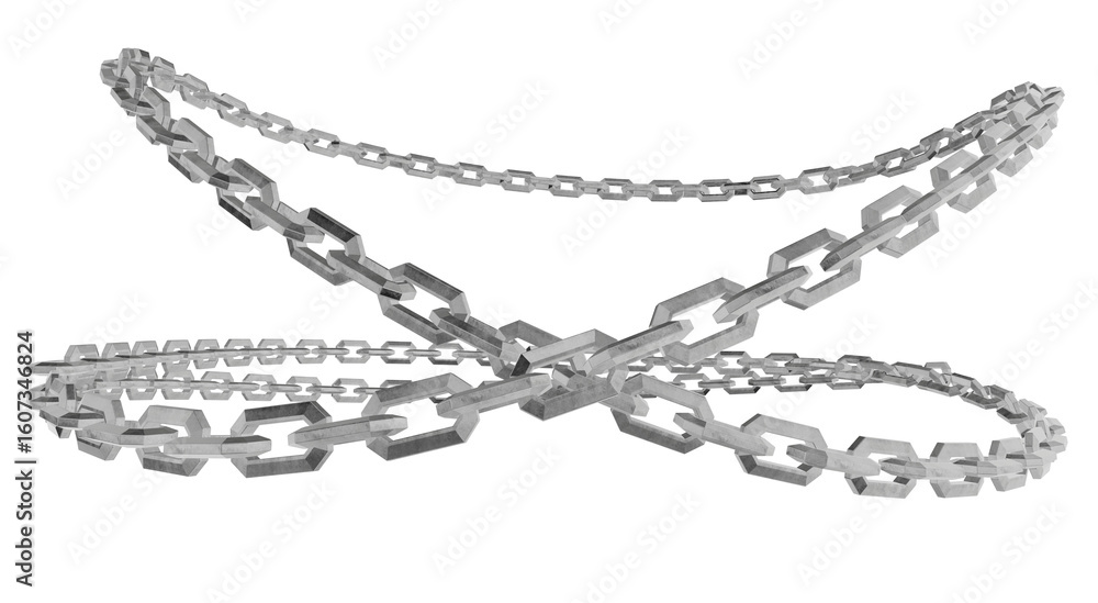 Poster sleek metal chains with angular links are artfully draped in this 3d render, creating a visually com