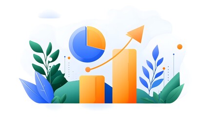 Analytical data visualized in a growth oriented infographic