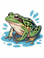 green frog on a leaf