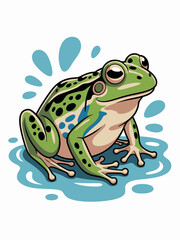 green frog on a leaf