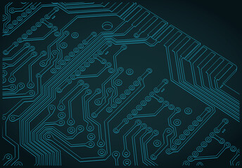 Circuit board blueprint close up