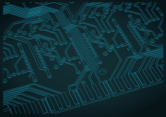 Circuit board close-up illustration