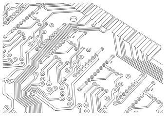 Circuit board close up illustration