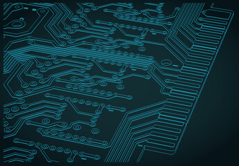 Circuit board drawing close up