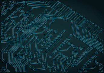 Circuit board drawing close-up